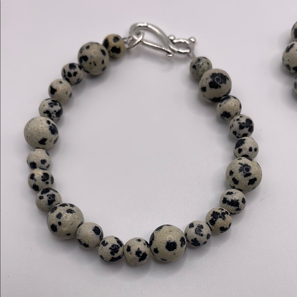 Dalmatian Jasper Beaded Bracelet
